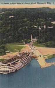 Ohio Cincnnati Steamer Island Queen Lands At Coney Island