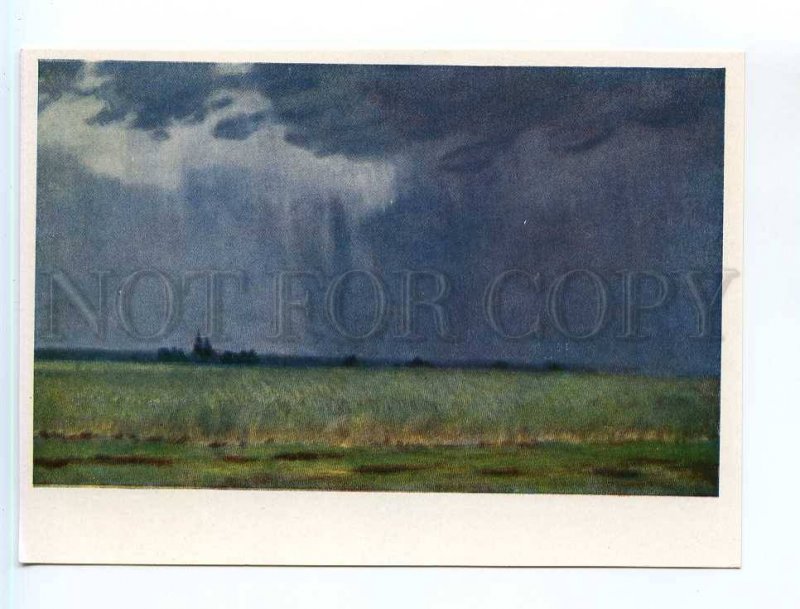 252113 RUSSIA Gerasimov rye storm old postcard