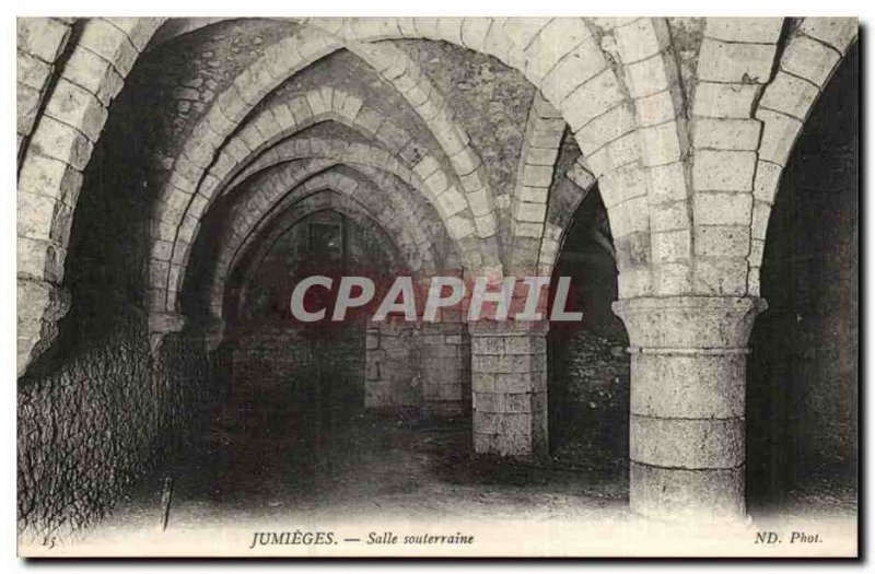 Former Abbey of Jumieges Old Postcard underground room