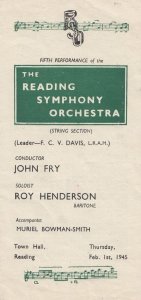 Reading Symphony Orchestra Berkshire 2x Antique Theatre Programme s