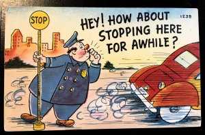 Colourpicture - Rotund officer and Stop sign, missing you, Vic's Stamp Stash