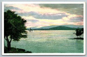 Sunset  Lake Winnipesaukee  New Hampshire  Postcard  c1925