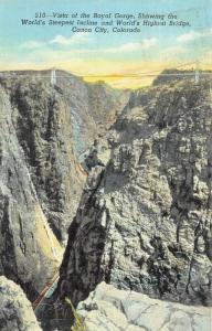 Canon City Colorado 1940 Postcard Vista Royal Gorge Incline and Highest Bridge