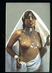 213637 Semi-nude Arabian girl belly dancer Vintage postcard