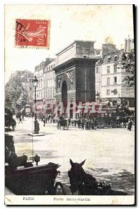 Postcard Old Paris Porte Saint-Martin