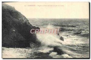 Old Postcard Carolles Waves at Port du Lude one day tide