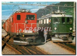 Old Postcard Tram HGe April 4, 32 and Ge 4 April 1610 has Disentis Viamala