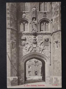 Cambridge: St. John's College Gateway c1910 Old Postcard by Stengel & Co E.38849