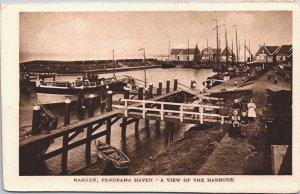 Netherlands Marken Panorama Haven The Harbour Vintage Postcard 09.08