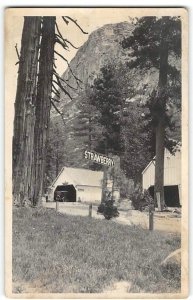 LAKE TAHOE Rare Antique RPPC STRAWBERRY California Garage Kyburz 1910s Photo