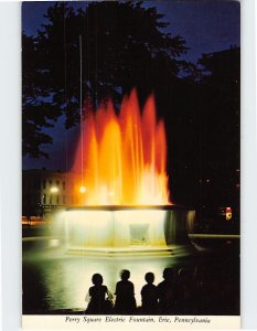 Postcard Perry Square Electric Fountain Erie Pennsylvania USA