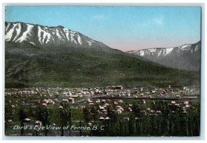 c1910 Bird's Eye View of Fernie British Columbia Canada Unposted Postcard