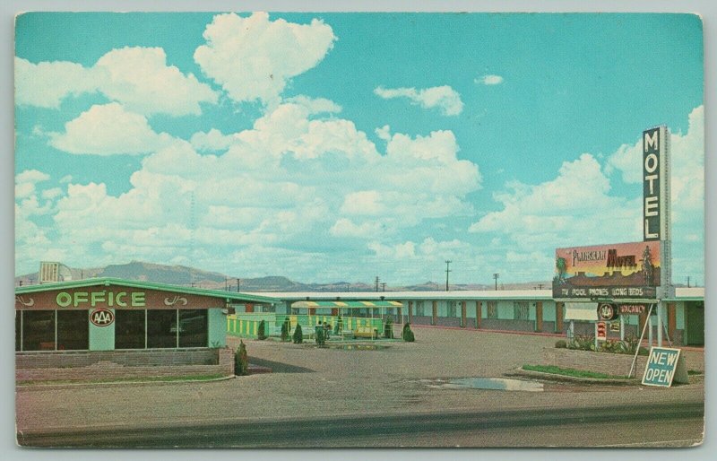 West Edge Deming New Mexico~Plainsman Motel~Pool in Courtyard~Office Left~1950s 