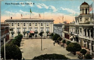 Puerto Rico San Juan Plaza Principal Vintage Postcard 01.45