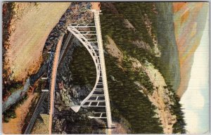 Colorado CO, High Bridge over Eagle River Canon, Red Cliff Mountain, Postcard