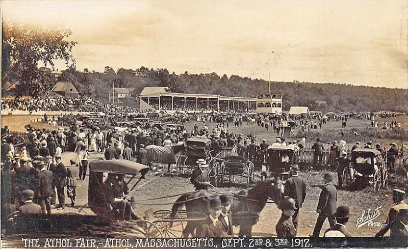 Athol MA Fair 1912 Photo by Schuts Horse & Wagons RPPC Postcard