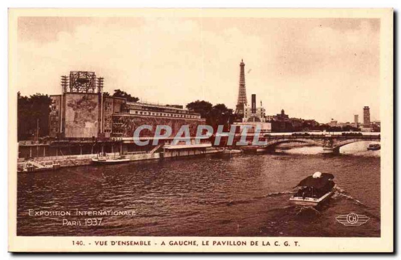 Postcard Old Paris International Exhibition 1937 View D & # 39Ensemble Left A...