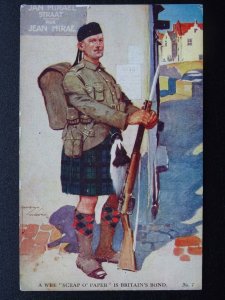 Patriotic WW1 SCOTT WEE SCRAP O PAPER by Artist lawson Wood c1915 Postcard No.7