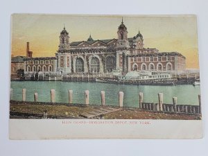 Ellis Island - Immigration Depot, New York - Wm Fletcher Boat Glitter Unposted