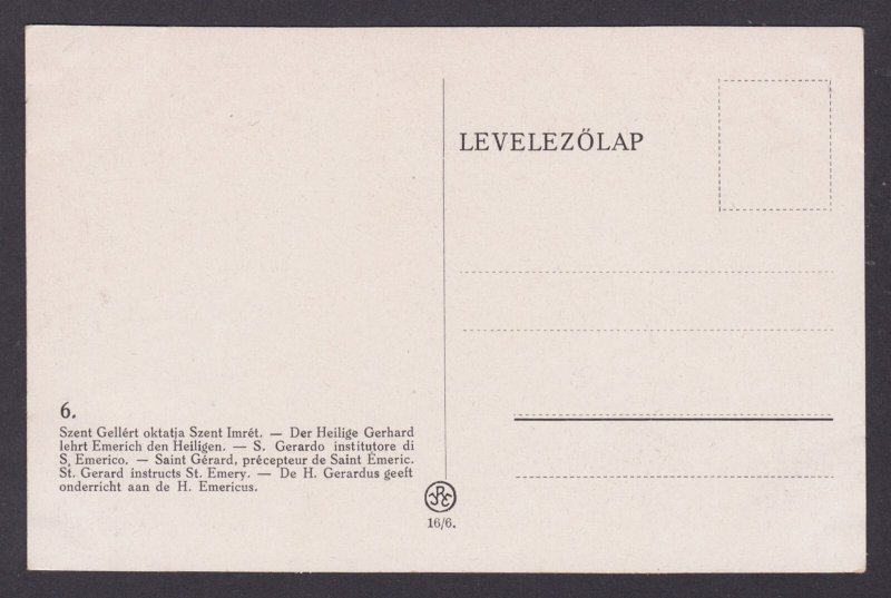 Vintage postcard, Hungary, St. Gerard instructs St. Emery