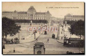 Old Postcard Lyon the University Bridge and the Faculties Tramway Liqueur Menier