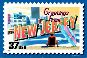 Stamps On Postcards Greetings From New Jersey