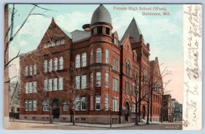 1909 FEMALE HIGH SCHOOL (WEST) BALTIMORE MARYLAND*TO CLARA MD WICOMICO COUNTY 