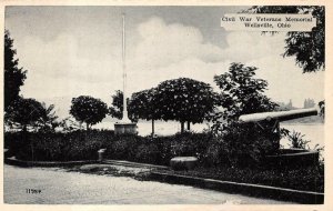 CIVIL WAR VETERANS MEMORIAL WELLSVILLE OHIO DEXTER PRESS POSTCARD (1940s)