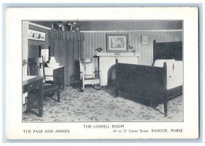 c1910's The Lowell Room The Page & Annex Bedroom Bangor Maine Antique Postcard