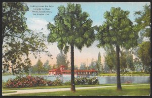 Boathouse Across Lake Lincoln Park Los Angeles California Unused c1910s