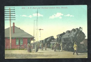 RENO NEBADA SOUTHERN PACIFIC RAILROAD DEPOT TRAIN STATION VINTAGE POSTCARD