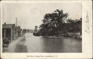 Amsterdam New York NY Erie Canal Looking East c1910 Vintage Postcard