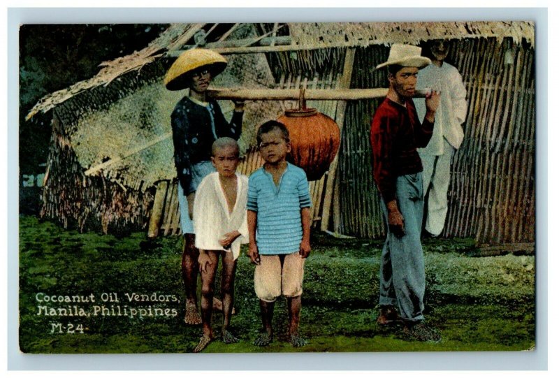 Cocoanut Oil Vendors Manila Philippines PH Divided Back Postcard