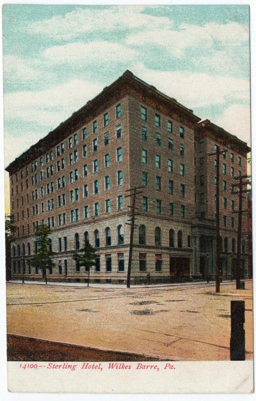 1901-07 Wilkes-Barre PA The Sterling Hotel RARE EARLY Antique Old UDB Postcard