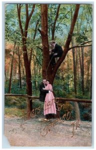 1911 Lovers Larc In Geneseo Two People Hugging Scene Illinois Vintage Postcard