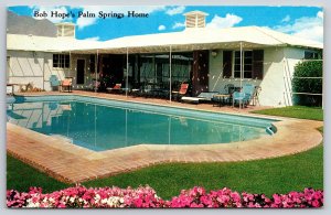 California~Bob Hopes Palm Springs Home & Pool Scene~PM 1966~Vintage Postcard