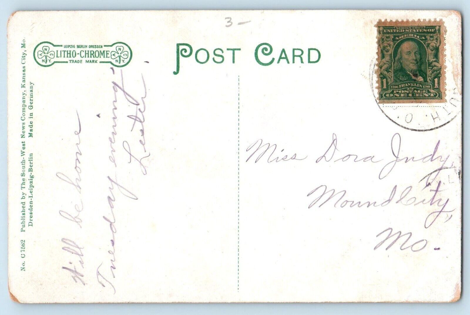 CARTE POSTALE VINTAGE - ENFANTS - POSTÉE EN 1919