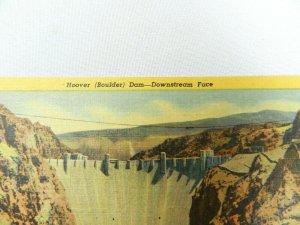 Vintage Postcard NV Hoover Boulder Dam Downstream Face