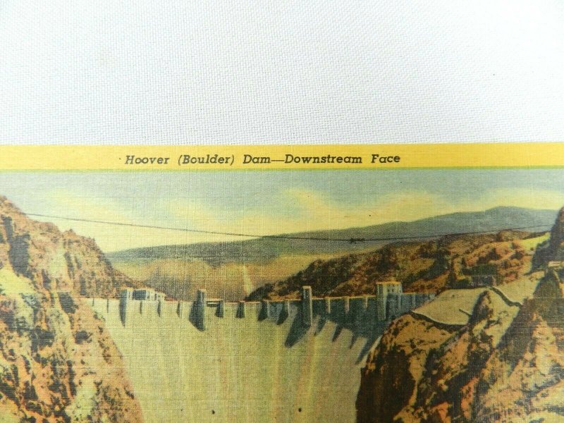 Vintage Postcard NV Hoover Boulder Dam Downstream Face