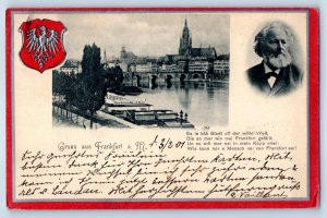 Hesse Germany Postcard Friedrich Stoltze Coat of Arms Frankfurt am Main 1901