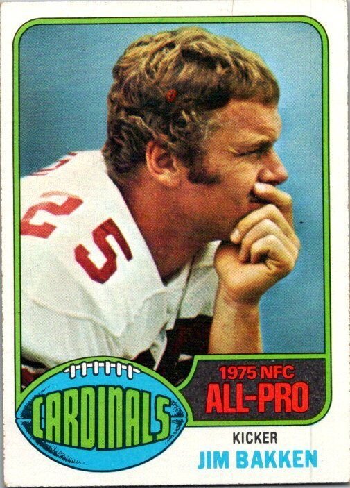 1976 Topps Football Card Jim Bakken St Louis Cardinals sk4301