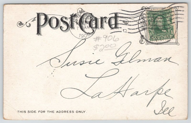 Comic PunMan Writing Names on Wallc1910 Postcard