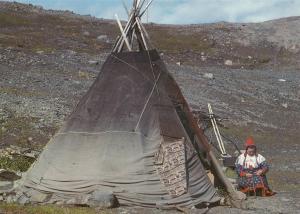 Norway Tent Mountain Camping Harstad Postcard