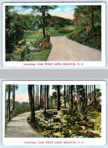 2 Postcards GREETINGS from WEST LONG BRANCH, New Jersey NJ ~1932 Monmouth County