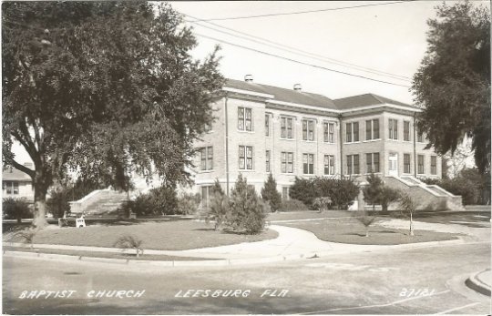 Baptist Church Leesburg Florida 1930 - 1950 Real Photograph Postcard RPPC