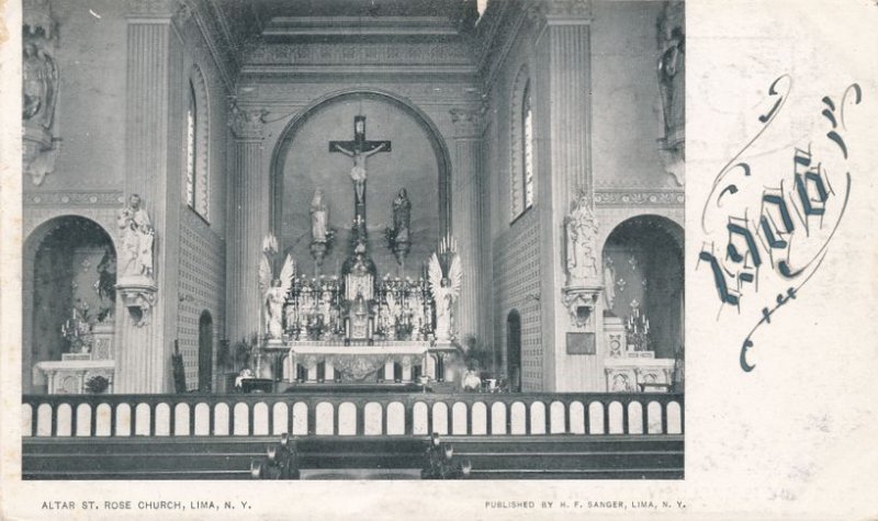 Lima NY, New York - Sanger Fancy Scroll - Saint Rose Catholic Church Altar - UDB