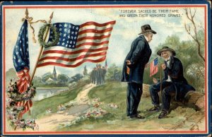 Tuck Decoration Day Civil War Veterans at Cemetery c1910 Vintage Postcard