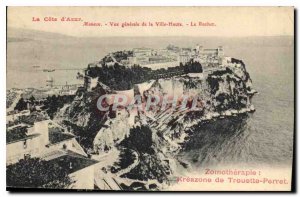 Old Postcard The French Riviera Monaco General view of the Upper Town The Rock