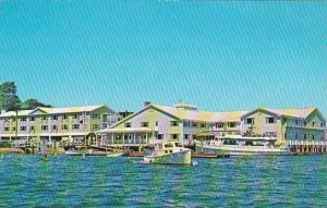 Maine Boothbay Harbor Fishermans Wharf Inn OVer The Water