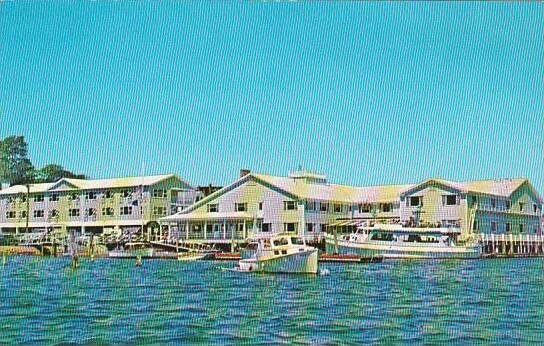 Maine Boothbay Harbor Fishermans Wharf Inn OVer The Water